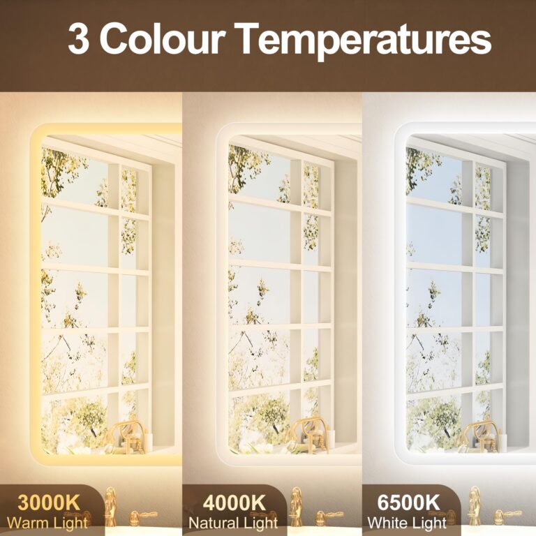STARLEAD 28"x36" LED-Bathroom-Mirror-with-Lights, Wall-Mounted with Bluetooth Speaker, Anti-Fog, 3 Color Temperature, Dimmable Brightness, Waterproof, Tempered Glass, Frontlit & Backlit - Image 4