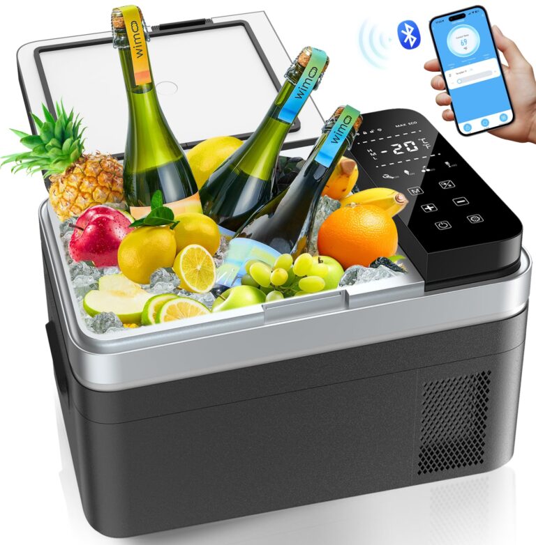 Shinylamp 12 Volt Refrigerator, 40QT(37L) Car Fridge, Portable Electric Cooler with APP Control, 12V Cooler -13℉~68℉, Portable Freezer 12/24V DC 110-240V AC for Camping, Travel, Truck, Home