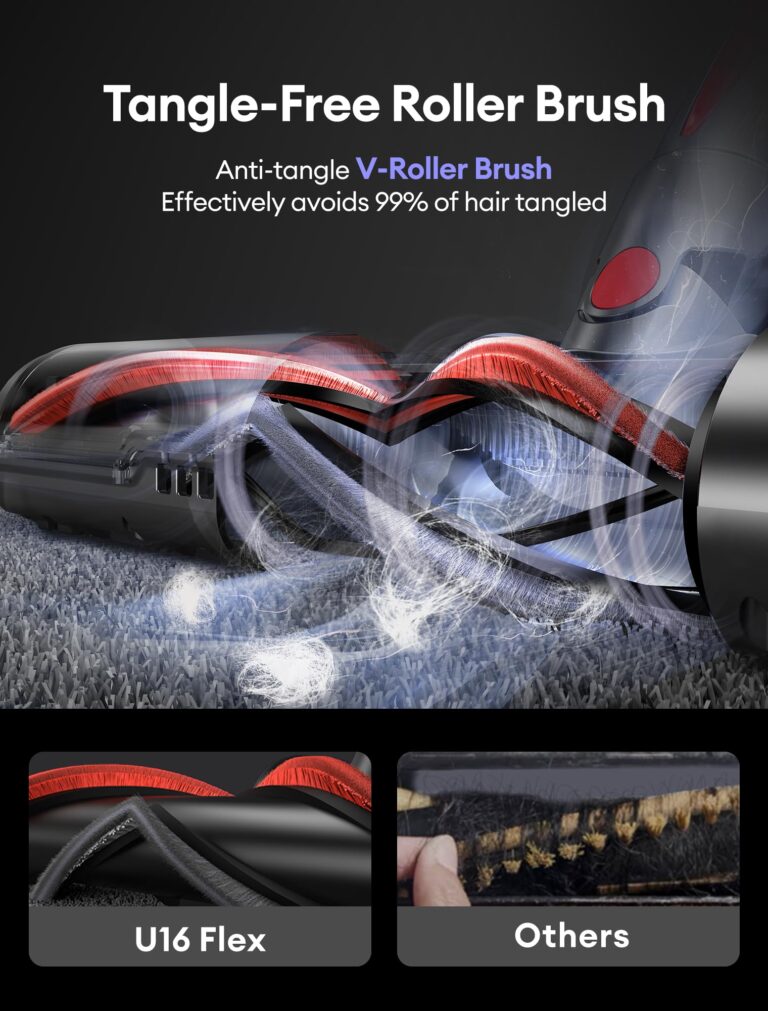Ultenic Cordless Vacuum Cleaner, 550W/50Kpa, 60Mins Runtime, Stick Vacuum Cordless Rechargeable with 180°Bendable Wand, Anti-Tangle Brush, Vacuum Cleaners for Home/Pet Hair/Carpet/Floor U16 - Image 5