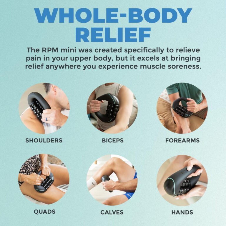 Chirp RPM Mini - Rolling Percussive Massager, Percussive Therapy, Whole Body Relief, Deep Tissue and Muscle Recovery, Percussion Massage, Rechargeable, Hands-Free Base, Powerful, 3-Speed Spin - Image 4