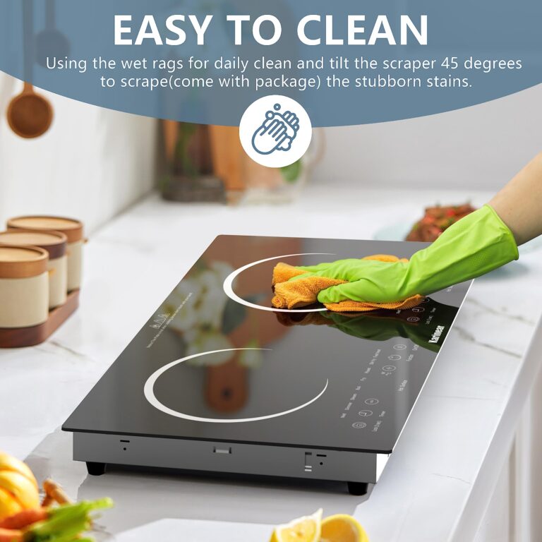 Karinear 2 Burners Electric Cooktop 24 Inch, 110v~120v Countertop and Built-in Elecric Stove Top, Portable Electric Radiant with Outlet Plug, Sensor Touch, Child Safety Lock, Timer(white) - Image 3