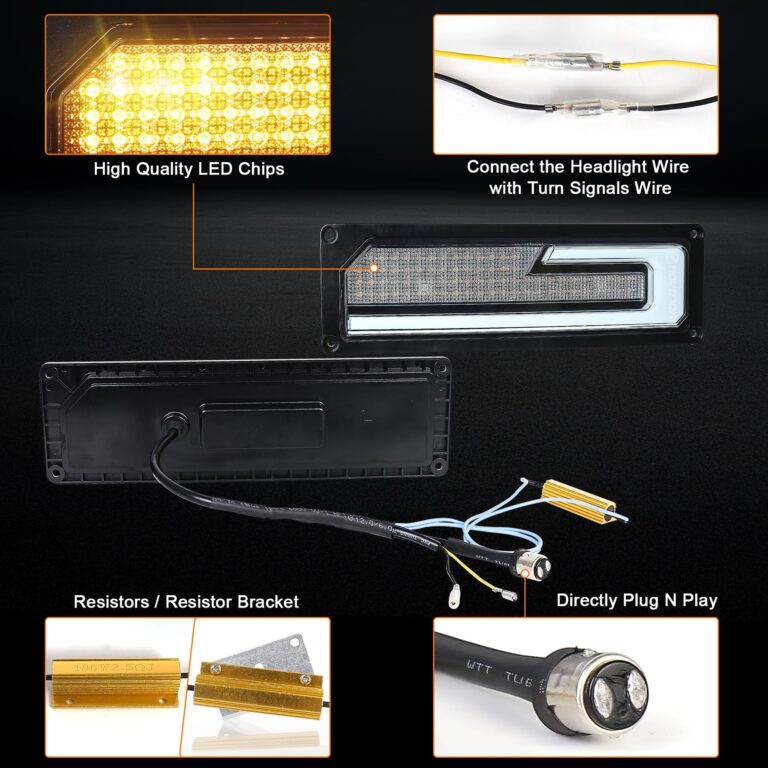 MOVOTOR LED Headlight Assembly 500% Bright Anti-glare Headlights with Welcome DRL Turn Signal Compatible with 1988-1998 Chevy GMC C/K 1500 2500 3500 Suburban Silverado Tahoe Yukon - Image 3