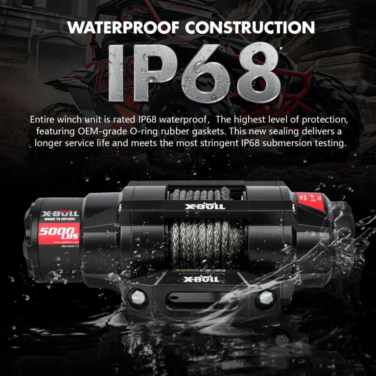 X-BULL 5000lbs Electric Winch - 12V DC Power Waterproof Synthetic Rope Winch with Hawse Fairlead, Wireless & Wired Remote with Mounting Plate for ATV/UTV,Boat Trailer Winch - Image 5