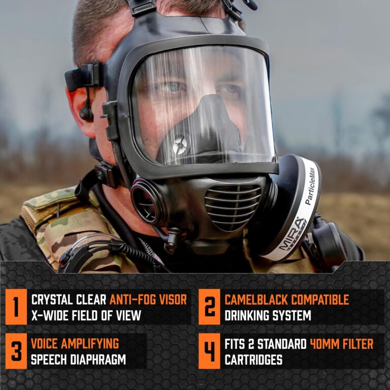 MIRA SAFETY M Certified CBRN Full Face Gas Mask Reusable Respirator Professional Grade (CM-6M Mask WITH Drinking System), 2 Piece Set - Image 7