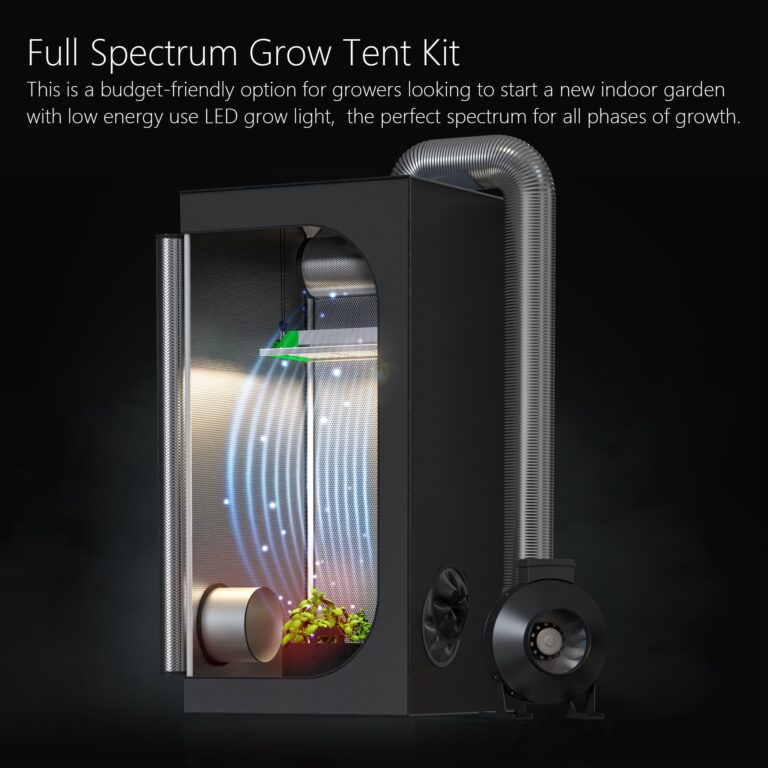 TopoGrow Hydroponic Growing Tents Kit Complete AlphaPar AQ300 LED Grow Light Lamp Full-Spectrum, 32"X32"X63"Indoor Grow Tent, 4" Ventilation Kit with Accessories for Plant Growing - Image 7