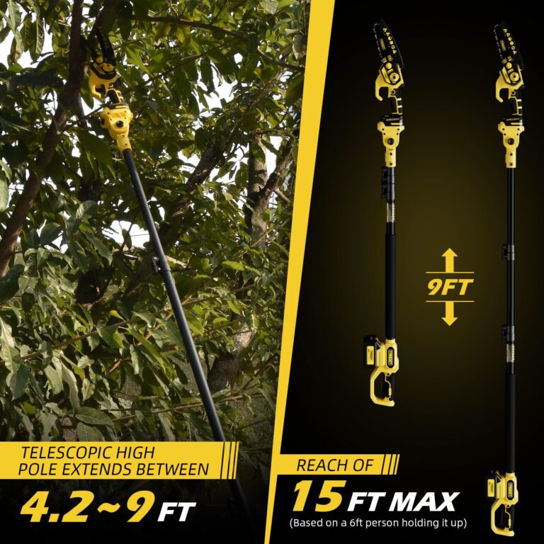 TROOZY Cordless Pole Saw & Mini Chainsaw 2-in-1, 6-inch Brushless Electric Tree Trimmer,Tree Cutter for Outdoors Pruning & Wood Cutting, Battery Included - Image 8
