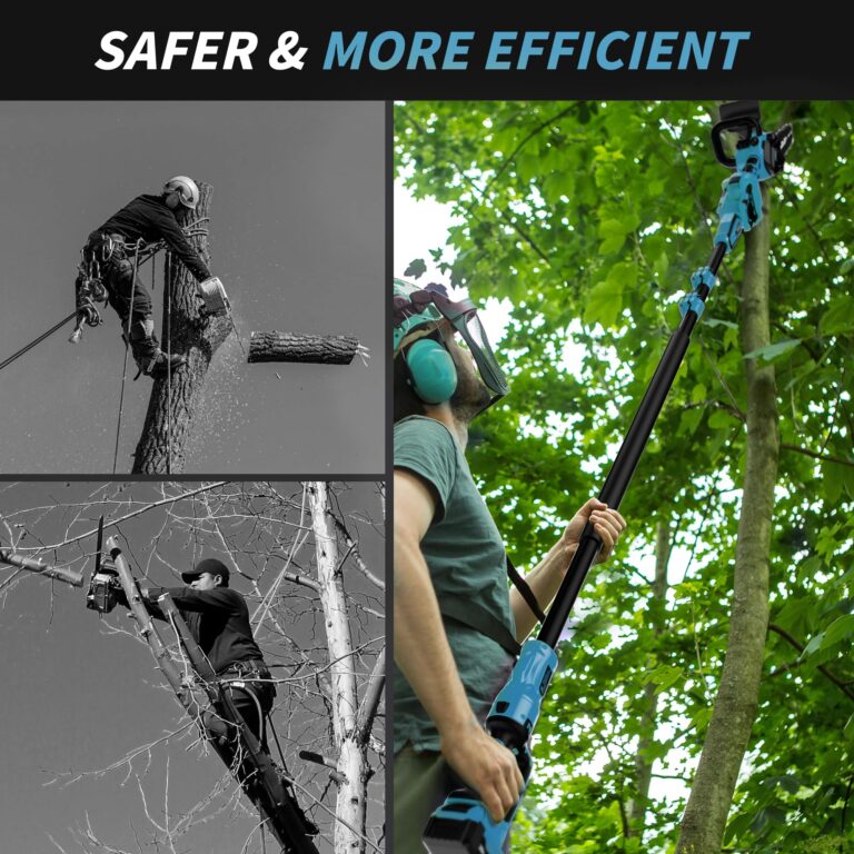 2-in-1 Cordless Pole Saw, 8 Inch Brushless Pole Chainsaws for Makita 18V Battery, 8 lb Lightweight, Auto Oiling, 14.8 FT MAX Extension Pole Saws for Tree Trimming - Image 2