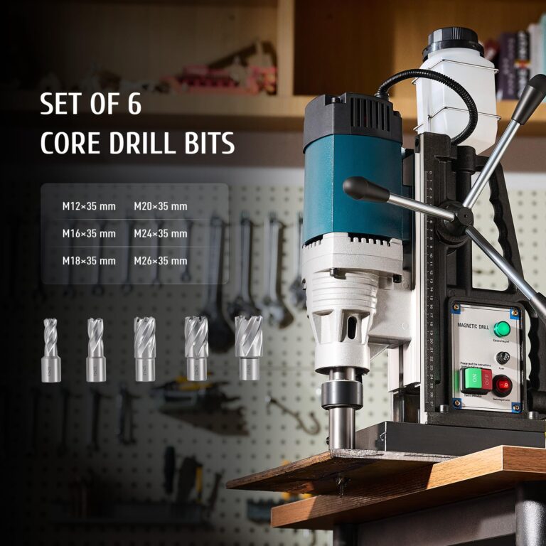 ZELCAN 1200W Mag Drill Press, Portable Magnetic Drill Press with 2" Boring Diameter, Heavy Duty Magnetic Drill with 6 Drill Bits, 2920 lbf 500 rpm Electric Drilling Machine with All-Copper Motor - Image 7