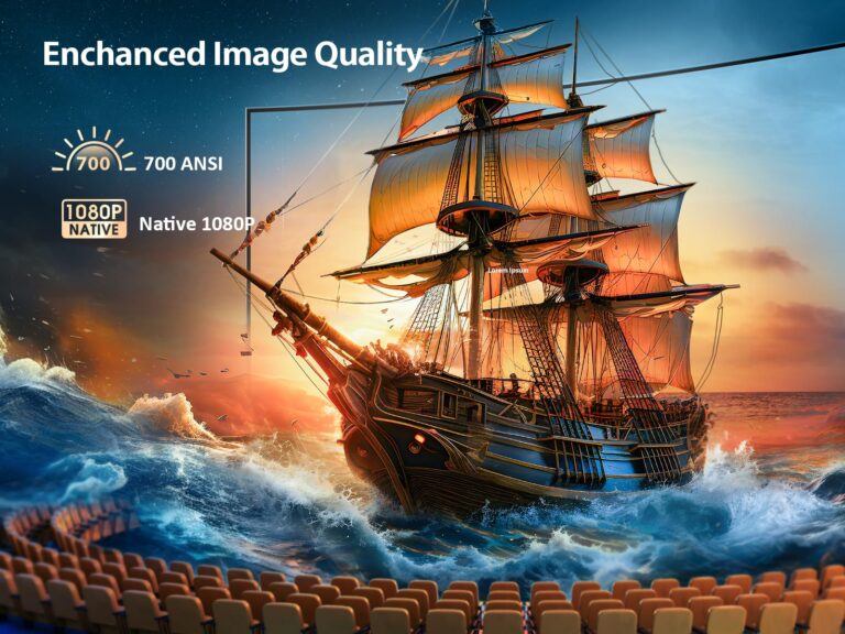 [Netflix Licensed/Dolby Audio] YABER V12 Projector with WiFi6 and Bluetooth 5.2, 700 ANSI 1080P Outdoor Movie Projector, 20W Speakers, Auto Focus & Keystone, Smart Home Theater Projector with Apps - Image 5