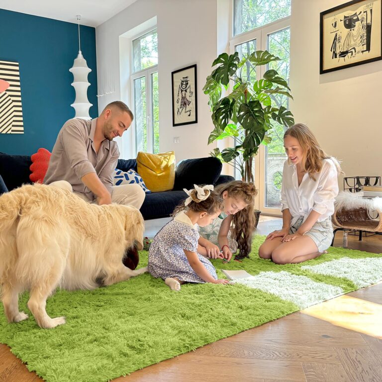 OLANLY 9x12 Machine Washable Large Area Rugs for Living Room, Bedroom, Soft Fluffy Shaggy Bedside Rug, Indoor Floor Carpet for Kids Girls and Boys, Dorms, Nursery, Home Decor Aesthetic, Grass Green - Image 3