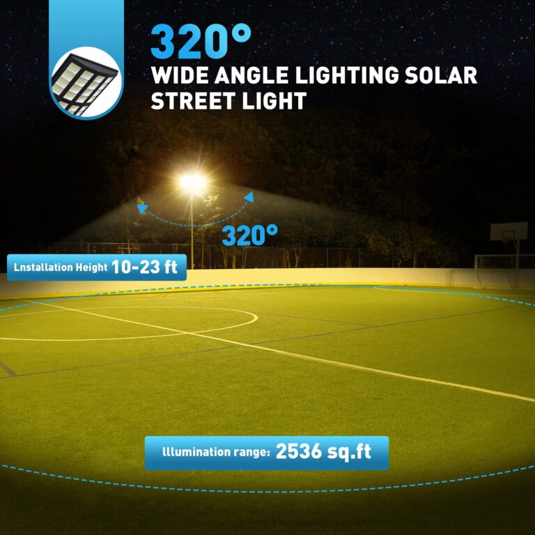 OKPRO 7000W Solar Street Lights Outdoor - Wide Angle Solar Lights Outdoor Motion Sensor,Solar Parking Lot Lights Dusk to Dawn,7000K LED Street Lights Solar Powered for Commercial,Yard(2 Pack) - Image 8