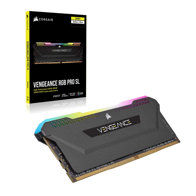 Corsair Vengeance RGB PRO SL 64GB (2x32GB) DDR4 3600MHz C18 Illuminated Desktop Memory Kit (10 Individually Addressable RGB LEDs, Optimized for Bandwidth and Response Times) Black - Image 2