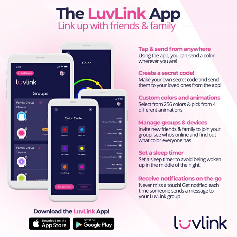 LuvLink Friendship Lamp v2.0 - Extended WiFi Range - Simple Bluetooth Setup (Set of Three) - Image 7