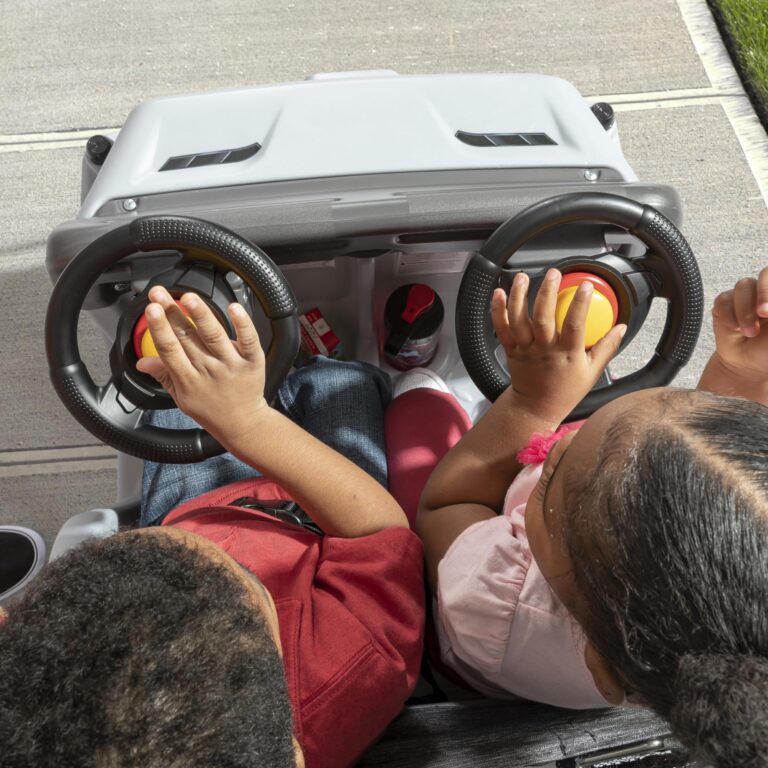 Step2 Side-by-Side Push Around SUV, Kids Push Car, 2 Seats, Stroller Substitute, Includes Seat Belts & Horns, Made of Durable Plastic, Max Weight 100 lbs., for Toddlers 1.5-5 Years Old, Gray - Image 6