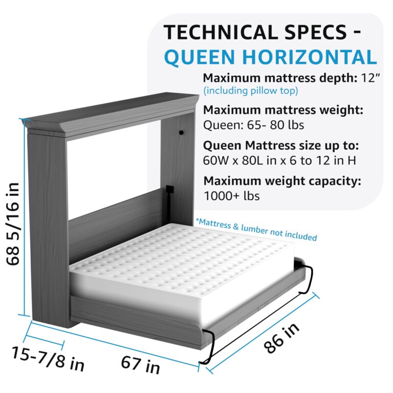 Create-A-Bed Queen Size Deluxe Murphy Bed Kit, Horizontal - Image 7