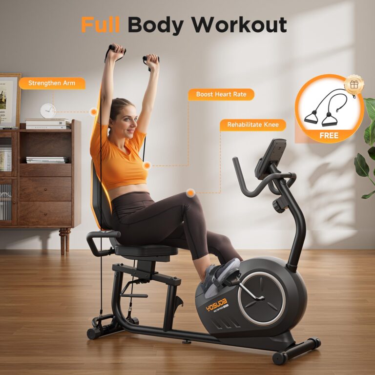 YOSUDA PRO Recumbent Exercise Bike for Home Use with Resistance Bands-Recumbent Bike with Smart Workout APP, Comfortable Seat, Pulse Sensor & 16-level Resistance - Image 5