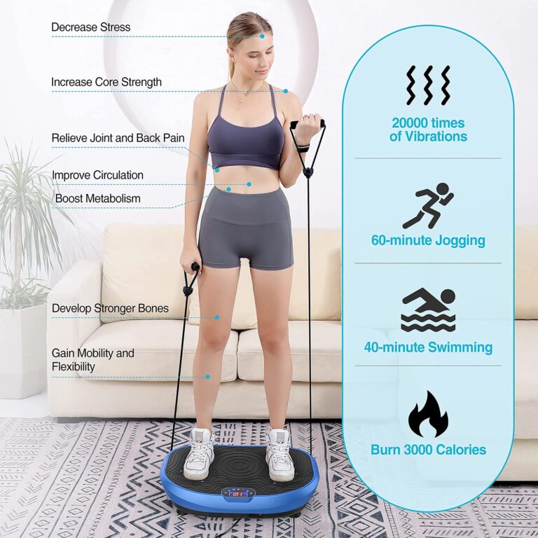 AXV Vibration Plate Exercise Machine Whole Body Workout Music Vibrate Fitness Platform Lymphatic Drainage Machine for Weight Loss Shaping Toning Wellness Home Gyms Workout - Image 4