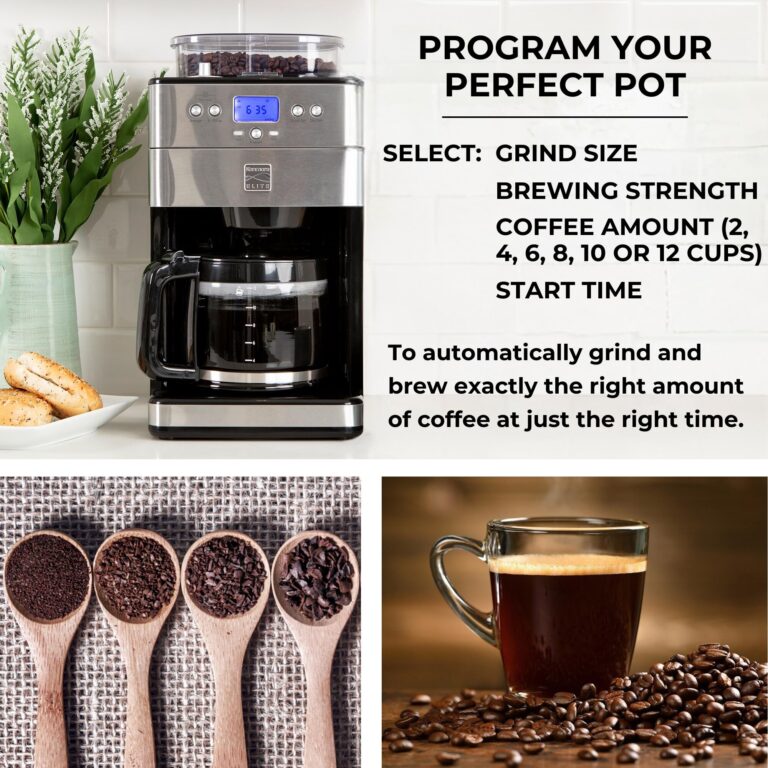 Kenmore Elite Grind And Brew Coffee Maker - Burr Grinding Ground Coffee Bean Hopper With Drip Pot, 12 Cup Programmable Automatic Brew Coffee Machine For Barista Style Cafetera, Use For Kitchen & Café - Image 7