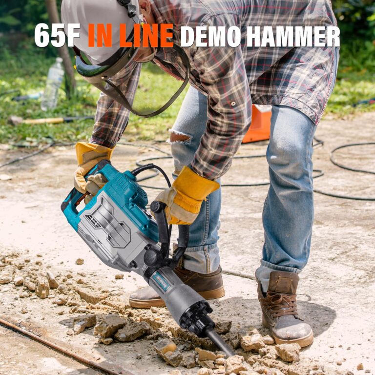 Berserker 1700W 30-Pound Demolition Jack Hammer with 1-3/16" Hex, 14-Amp Corded Electric Heavy Duty Demo Chipping Hammer Concrete/Pavement Breaker with Carrying Case Flat Chisel Bull Point Chisel - Image 5