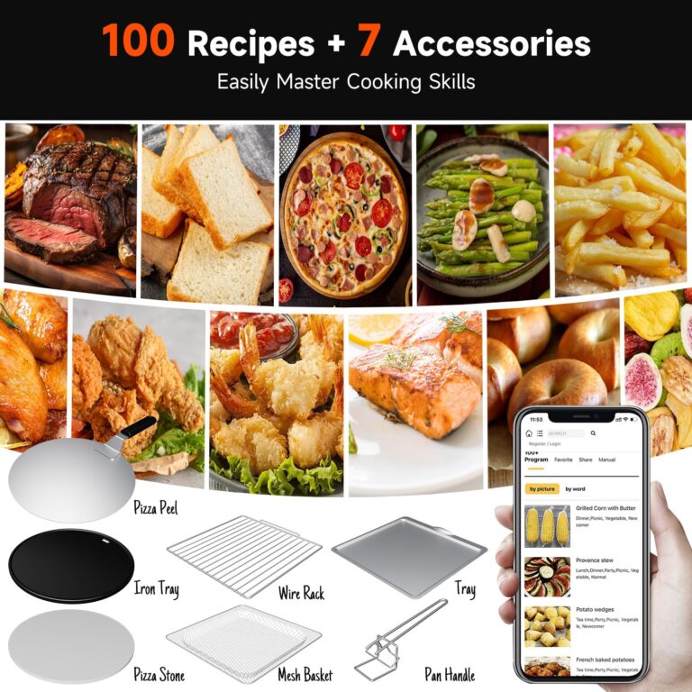 Kitchen Elite Air Fryer Toaster Oven Combo, 15-IN-1 Digital Stainless Steel Airfryer,18L Pizza Oven for 12' pizza / 9 slices, Flip Away Oven, 7 Accessories, 800°F, 3 Layer Glass Anti-scalding,1800W - Image 4