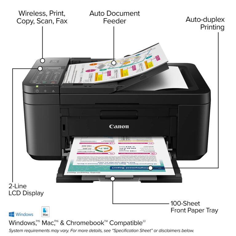 Canon PIXMA TR4720 All-in-One Wireless Printer - Home Use, Auto Document Feeder, Mobile Printing, Built-in Fax - Black & Canon PG-275/CL-276 Multi Pack & PG-275 Black Ink Tank - Image 6