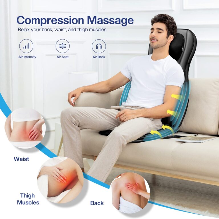 COMFIER Shiatsu Neck Back Massager with Heat,2D/3D Massage Chair Pad with App Control,Deep Tissue Kneading Massage Chair Pad with Compression,Chair Massager for Full Body,Gifts for Mom,Dad, Black - Image 4