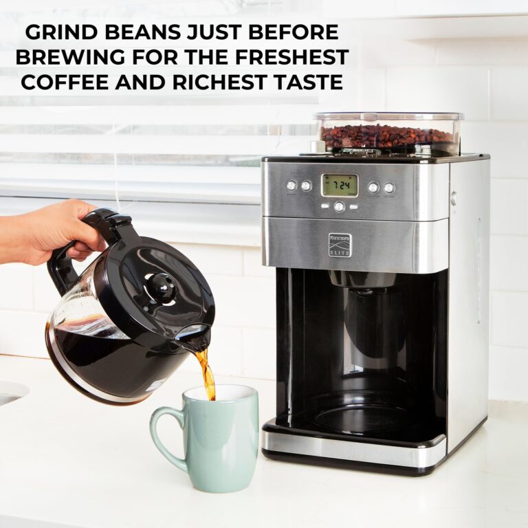 Kenmore Elite Grind And Brew Coffee Maker - Burr Grinding Ground Coffee Bean Hopper With Drip Pot, 12 Cup Programmable Automatic Brew Coffee Machine For Barista Style Cafetera, Use For Kitchen & Café - Image 5