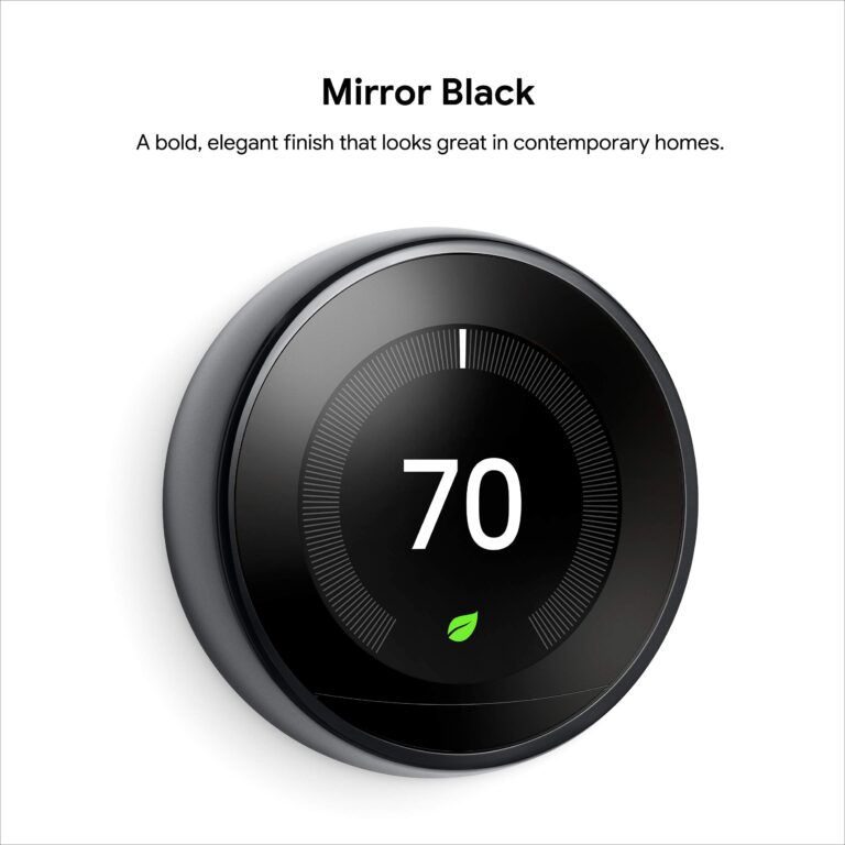 Google Nest Learning Thermostat - 3rd Gen (2015) - Programmable Smart Thermostat for Home - Works with Alexa - Mirror Black - Image 13