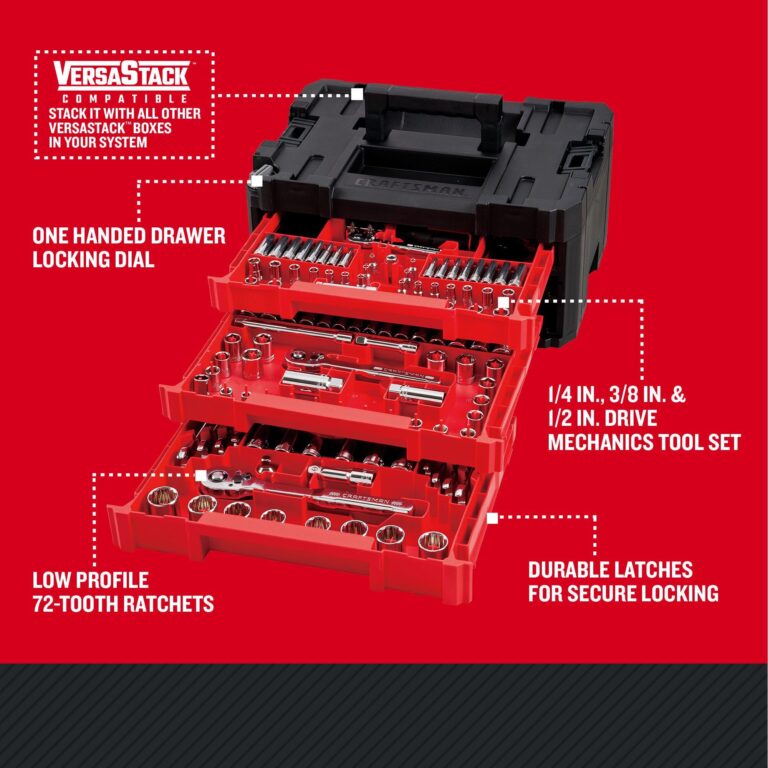 Craftsman 262-Piece Mechanic Tool Set, Master Socket Set with 3-Drawer VERSASTACK Tool Box, SAE/Metric Set (CMMT45309) - Image 8