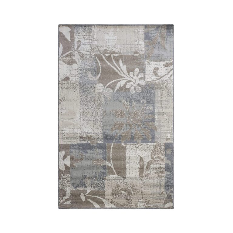 Superior Indoor Area Rug, Jute Backed, Perfect for Office, Living/Dining Room, Bedroom, Kitchen, Hallway, Entryway, Floor, Modern Floral Patchwork Decor, Pastiche Collection, 9' x 12', Ivory - Image 12