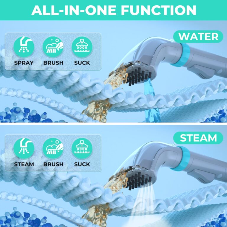 HAUSHOF Steam Portable Carpet and Upholstery Cleaner, Deep Couch Cleaner Machine with 3 Powerful Cleaning Modes for Pet Stains, Sofa, Rug, Mattress, Car Seat and Curtain, Spot & Stain Cleaner Included - Image 8