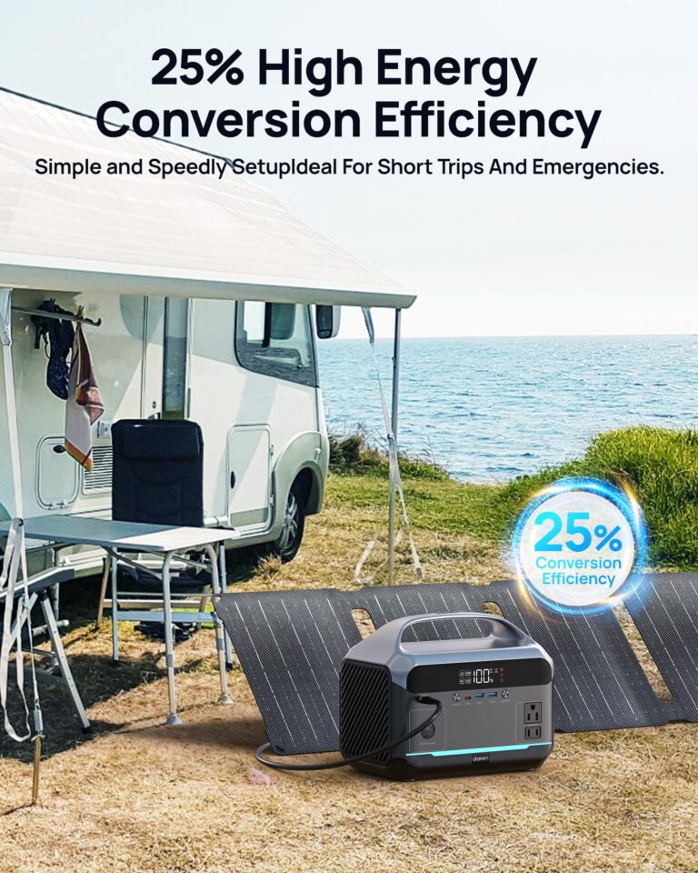 DARAN Solar Generator with 40W Foldable Solar Panel,350W Up to 600W Portable Power Station 288Wh with AC DC Outlet UPS Multi-Port Fast Charge Power Station for CPAP Home Outdoor Camping RVs Emergency - Image 3