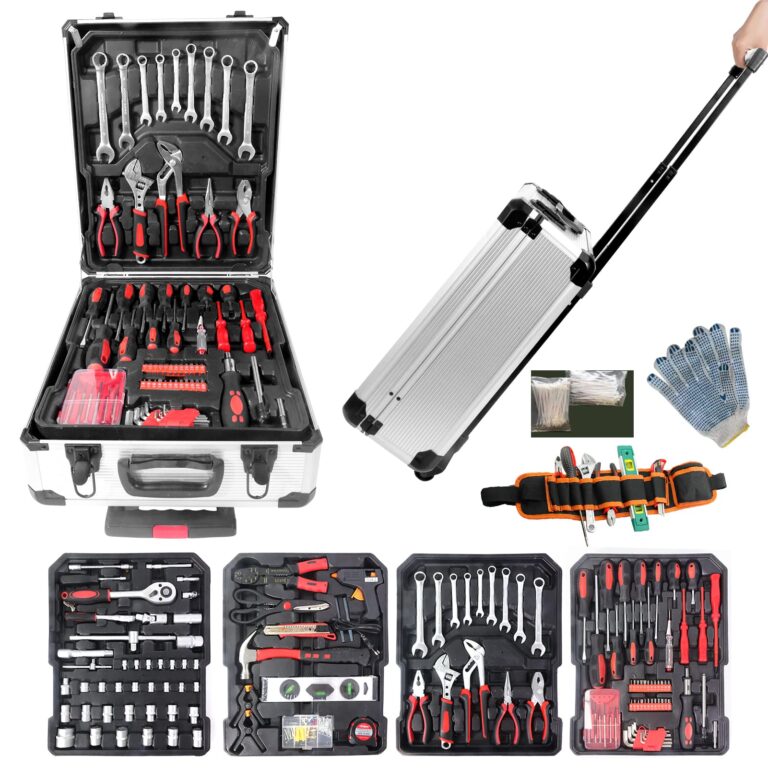 Tool Sets for Men, Tool Kit with Rolling, Complete Household Tool Set, Aluminum Trolley Case Tool Set,Tool kit as Gift on Father's Day - Image 5