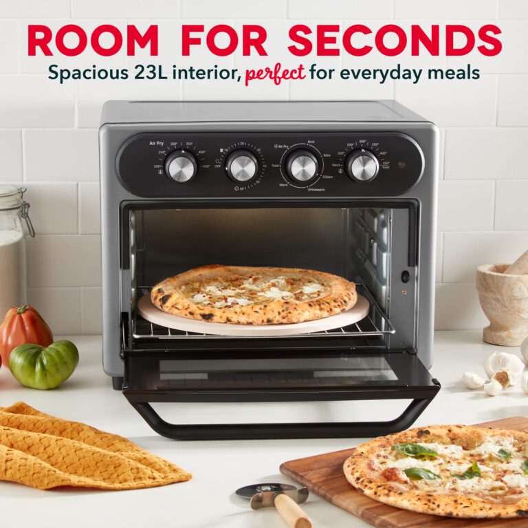 Dash Chef Series 7 in 1 Convection Toaster Oven Cooker, Rotisserie + Electric Air Fryer with Non-stick Fry Basket, Baking Pan & Rack, Skewers, Drip Tray & Recipe Book, 23L, Graphite - Image 3