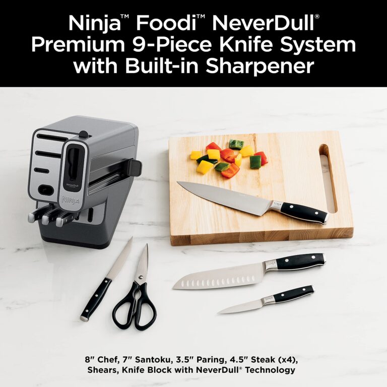Ninja K32009 Foodi NeverDull Premium Knife System, 9 Piece Knife Block Set with Built-in Sharpener, German Stainless Steel Knives, Black - Image 8