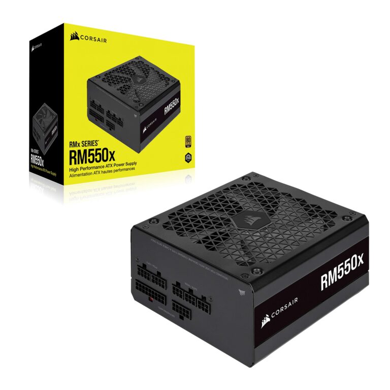 CORSAIR RM550x Fully Modular ATX Power Supply - 80 Plus Gold - Low-Noise Fan - Zero RPM - Black - Image 3