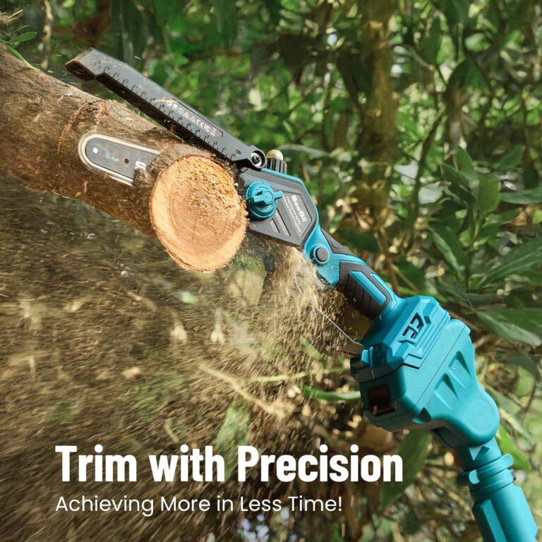 Seesii 2-in-1 Pole Saws for Tree Timming: Electric Mini Chainsaw 6 Inch Cordless, 2 x 4000mAh Batteries Tree Pruner, Brushless Chain Saw with Extension Pole for Limb Branch Cutter,16Ft Reach - Image 2