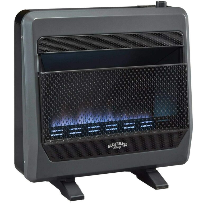 Bluegrass Living B30TPB-BB Ventless Propane Gas Blue Flame Space Heater with Thermostat Control, 30000 BTU, Heats Up to 1400 Sq. Ft., Includes Wall Mount, Base Feet, and Blower, Black - Image 4