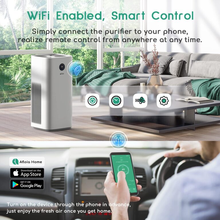 Afloia Smart Air Purifiers for Home Large Room Up to 3576 sq. Ft, Auto Air Filter WiFi Alexa Remote Control, Quiet Air Cleaner with PM2.5 Monitor for 99.99% Allergies, Smoke, Dust, Pollen - Image 5