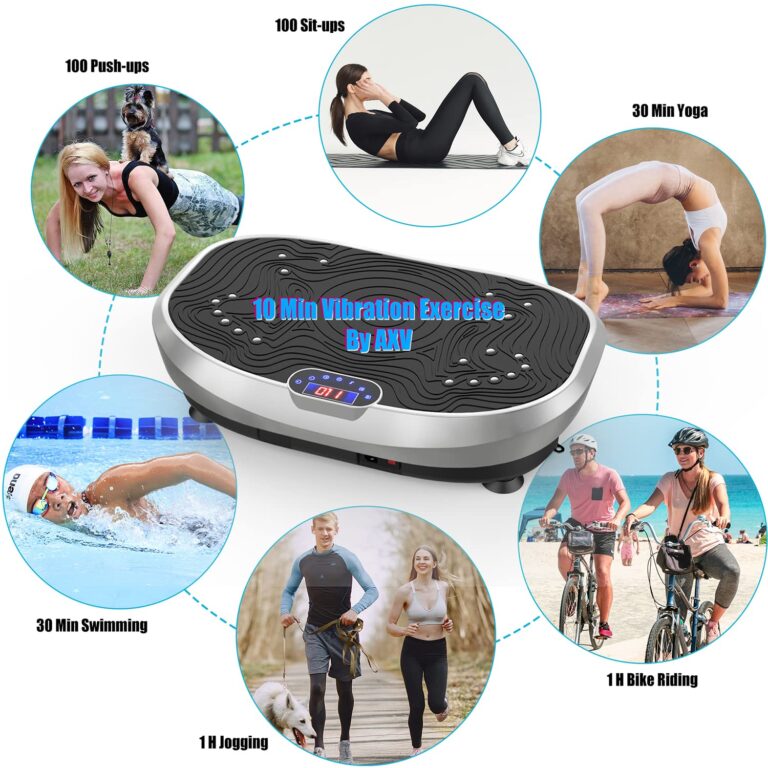 AXV Vibration Plate Exercise Machine Whole Body Workout Music Vibrate Fitness Platform Lymphatic Drainage Machine for Weight Loss Shaping Toning Wellness Home Gyms Workout - Image 7