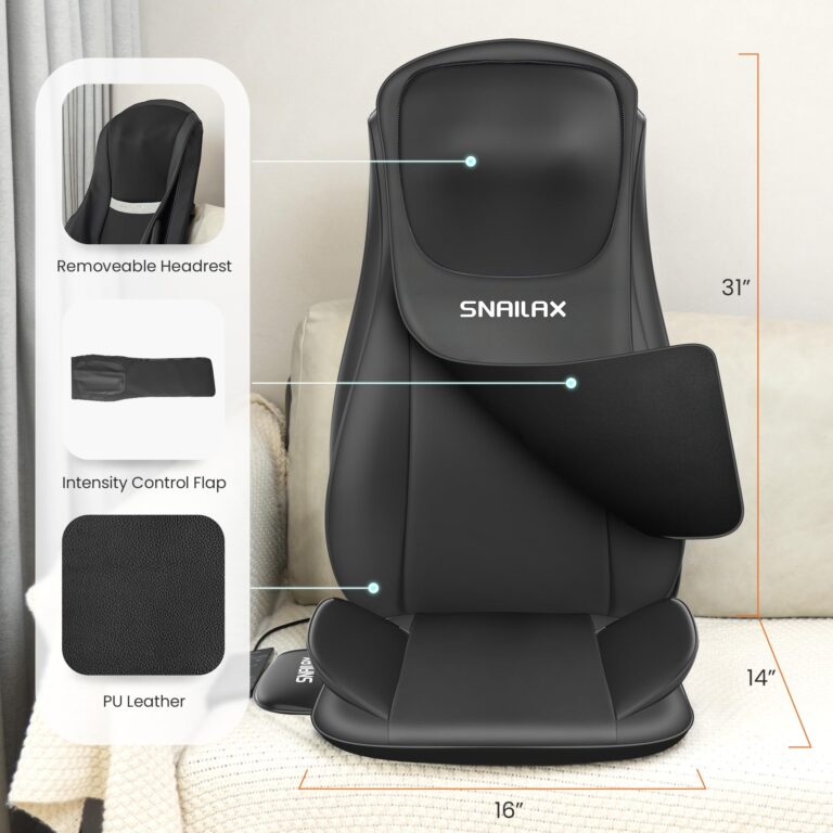 Snailax Shiatsu Neck Back Massager with Heat, Massage Chair Pad with Compression, Full Body Chair Seat Massager for Neck, Back and Shoulders, Gifts for Men, Women - Image 4