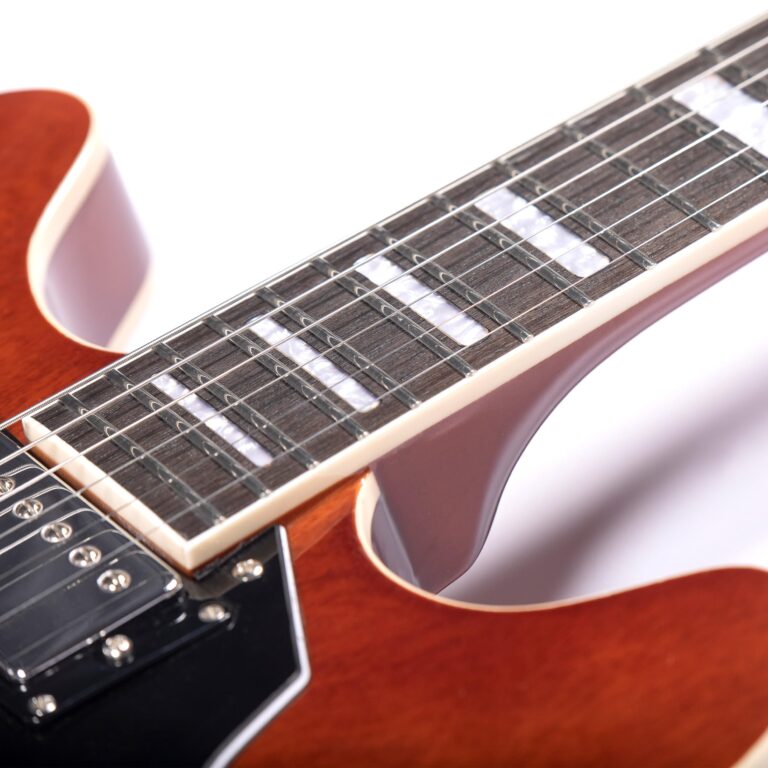 Redid Semi-Hollow Body Electric Guitar RD-100 Jazz Guitar with F-Hole,Maple neck,humbucker Pickups(Brown) - Image 3