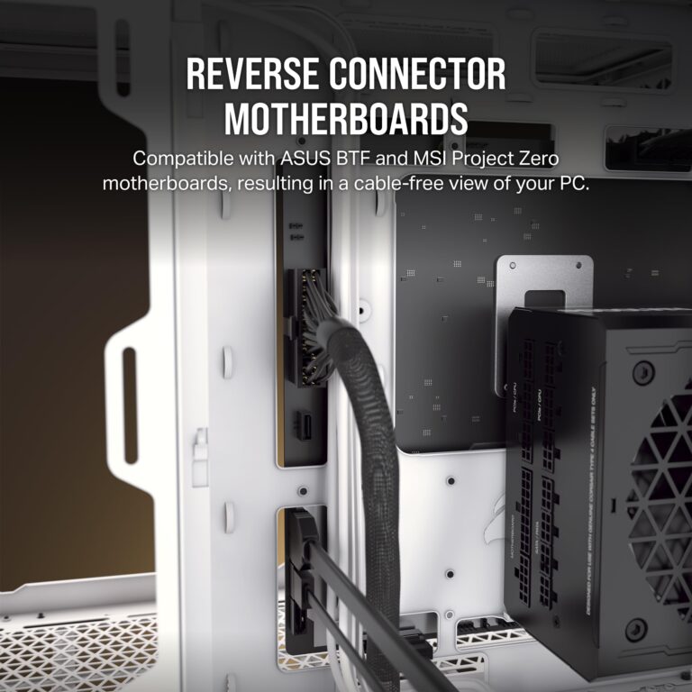 CORSAIR iCUE LINK 6500X RGB Mid-Tower ATX Dual Chamber PC Case – Panoramic Tempered Glass - Reverse Connection Motherboard Compatible – 3x CORSAIR RX120 RGB Fans Included – Black - Image 6