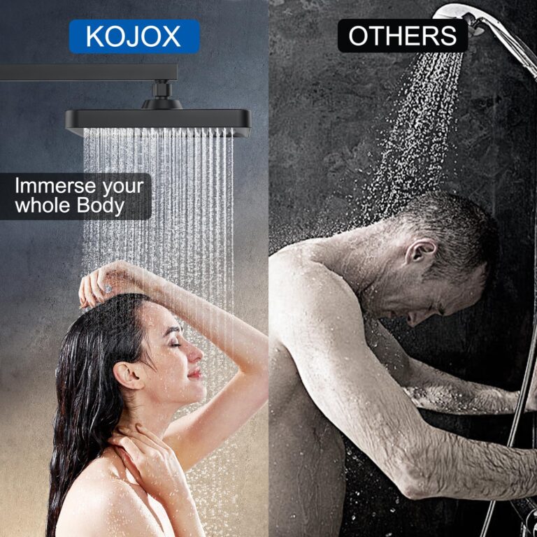 Thermostatic Shower System 13-Inch Rainfall Shower Head - 3 Setting Handheld Sprayer, Complete Bathroom Set with Faucet Mixer Trim Kit & Valve Matte Black - Image 4