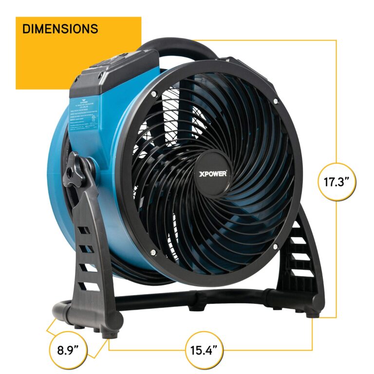XPOWER FC-250AD DC Motor Heavy Duty Industrial High Velocity Whole Room Air Mover Air Circulator Utility Floor Fan with Daisy Chain, Variable Speed, Timer, 13 inch, 1560 CFM - Image 3