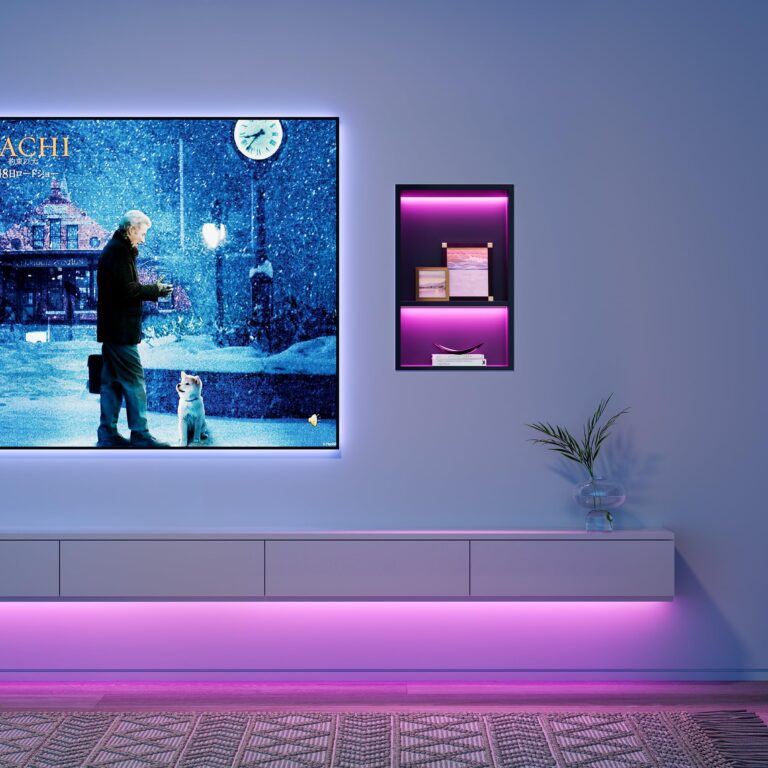 Neohomee 2-Tiers 12x18Inch Wall Niche with RGB LED Light Strips, Matte Black Shower Niche Cabinet, Stainless Steel Bathroom Shelf, NO Tile Needed Recessed Niche Storage Organizer, 80846220 - Image 4