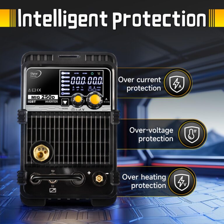 250A MIG Welder, 6 in 1 Gas MIG/Gasless Flux Core/Spool Gun/Lift TIG/Stick 220V MIG Welder with LED Digital Display Multi-process Aluminum Welding Machine - Image 5