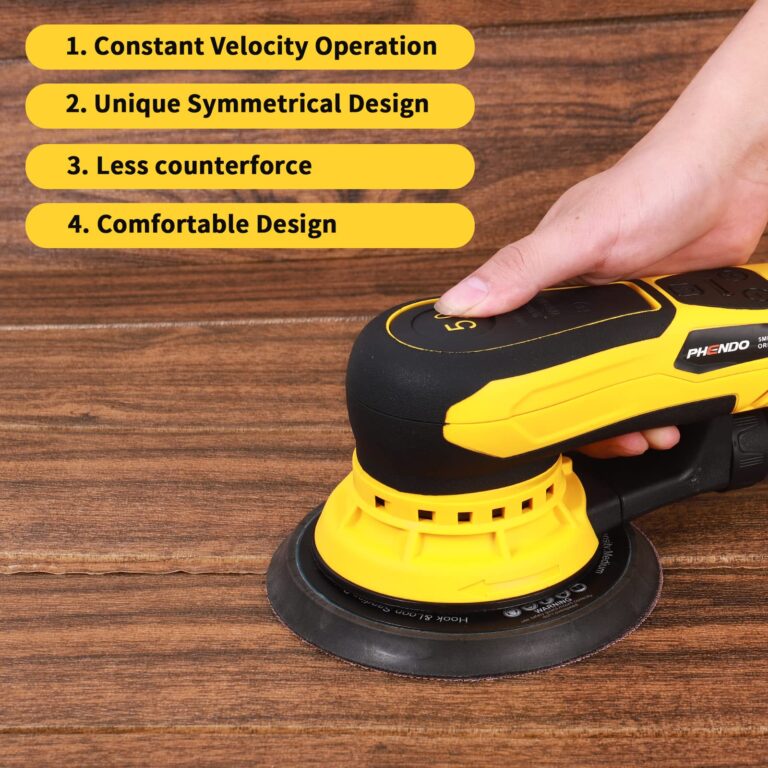 PHENDO Electric Random Orbital Sander Brushless 350W 3A Multi-function Variable Speed Corded Orbital Sanders Machine For Woodworking, Car, Drywall Sanding, Polishing… - Image 6