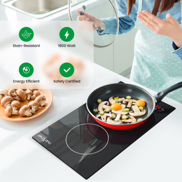NutriChef Induction Cooktop 2 Burner, Electric Stove - Adjustable Temperature, Digital Touch Sensors, Stain-Resistant/Easy-to-Clean, Induction Hot Plate, 20 x 11 Inch - 1800 Watt - Image 6