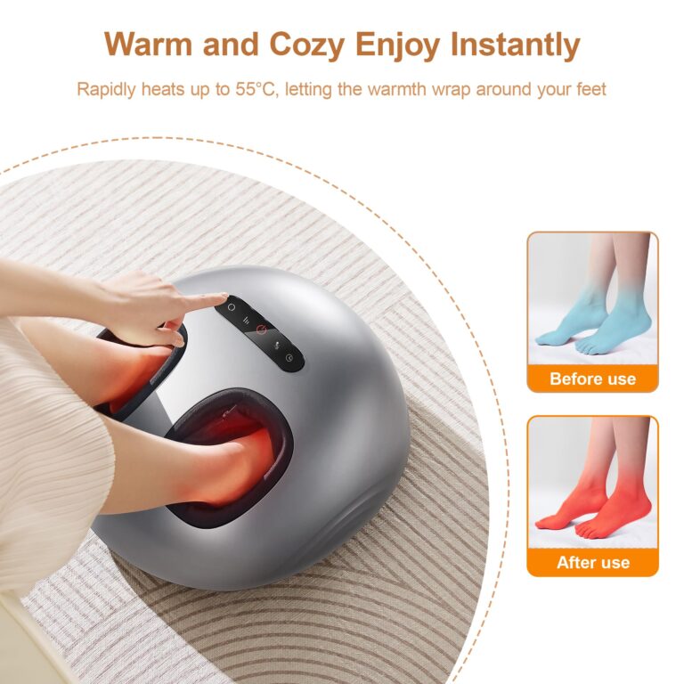 QXC Foot Massager Machine with Heat, Double Shear Massage Core, Shiatsu Feet Massager with Airbag Full Wrapped, Plantar Fasciitis Massage, Automatic Foot Kneading Points, Gifts for Family and Friends - Image 9